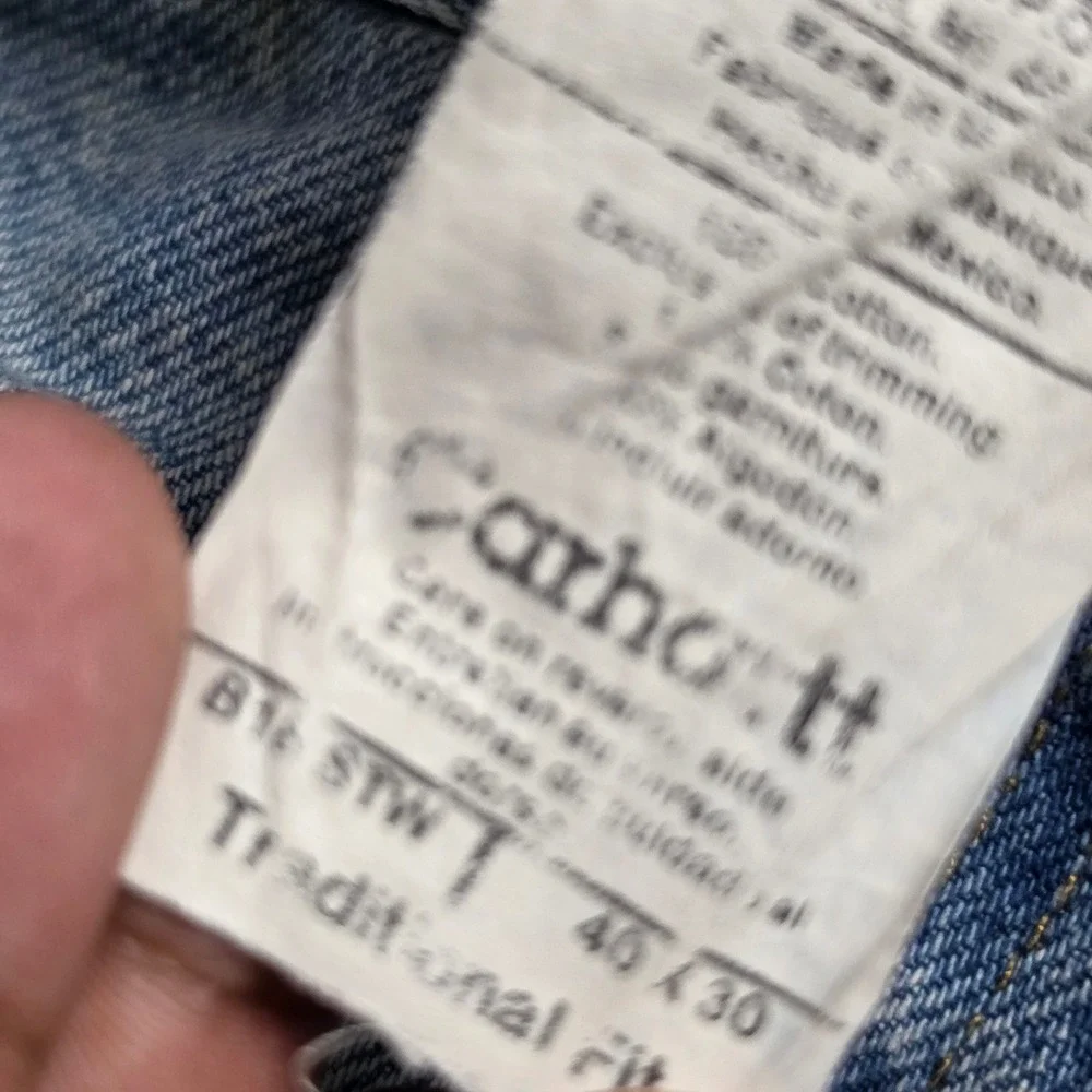 Carhartt Jeans Mens 40x30 Blue Light Wash Denim B18 STW Workwear Traditional Fit